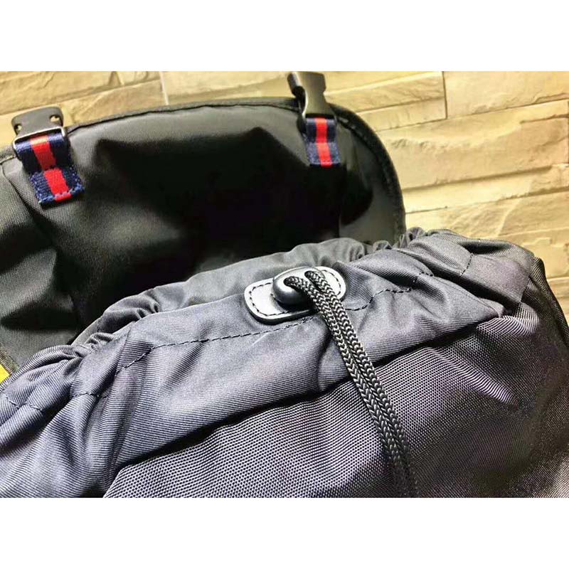 G*u*i gg unisex techno canvas backpack black techno canvas