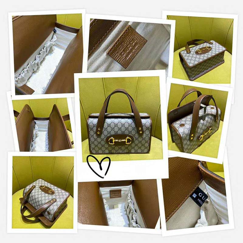 G*u*i gg women G*u*i horsebit 1955 small top handle bag-beige