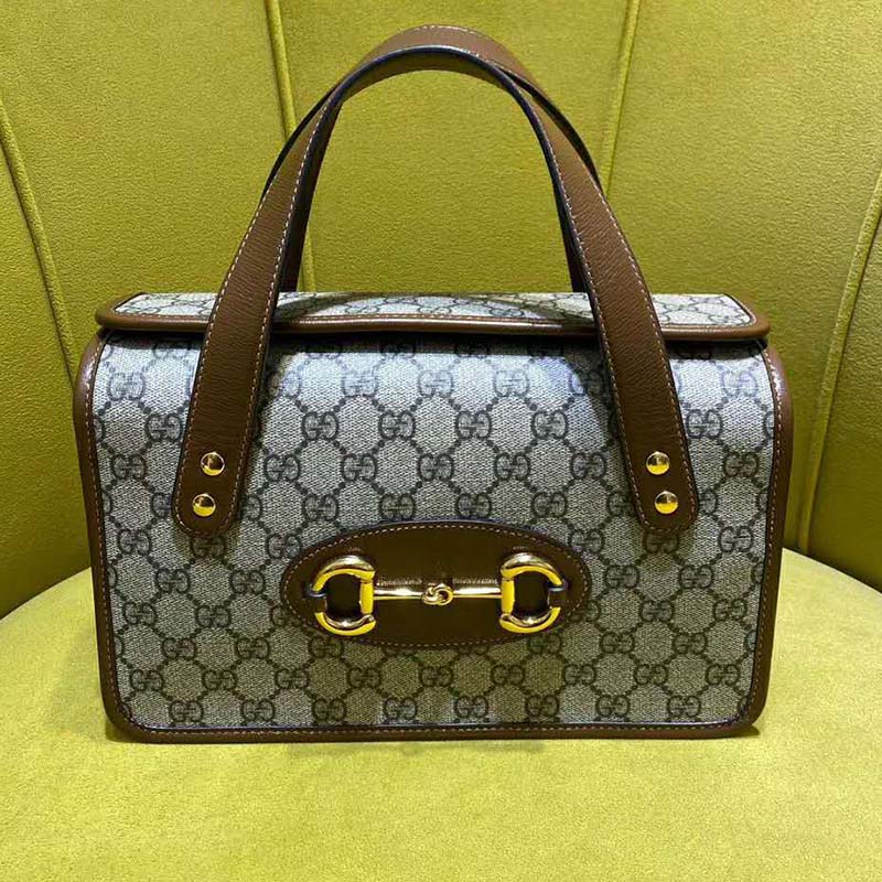 G*u*i gg women G*u*i horsebit 1955 small top handle bag-beige