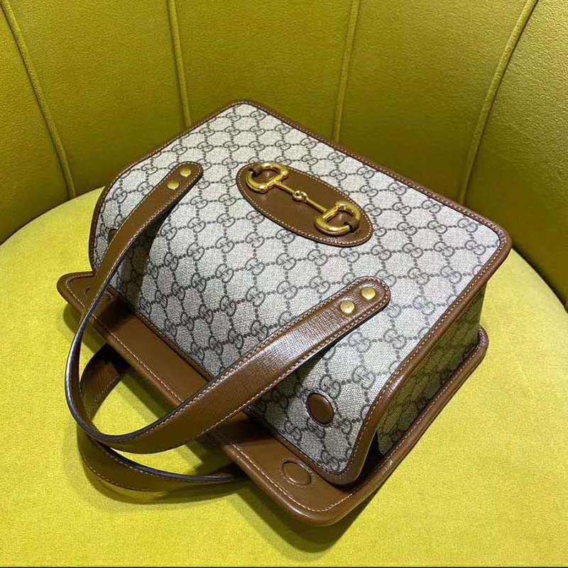 G*u*i gg women G*u*i horsebit 1955 small top handle bag-beige