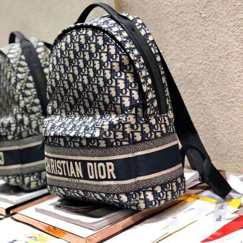 Dior Unisex Diortravel Backpack Blue Dior Oblique Jacquard ‘Christian Dior’