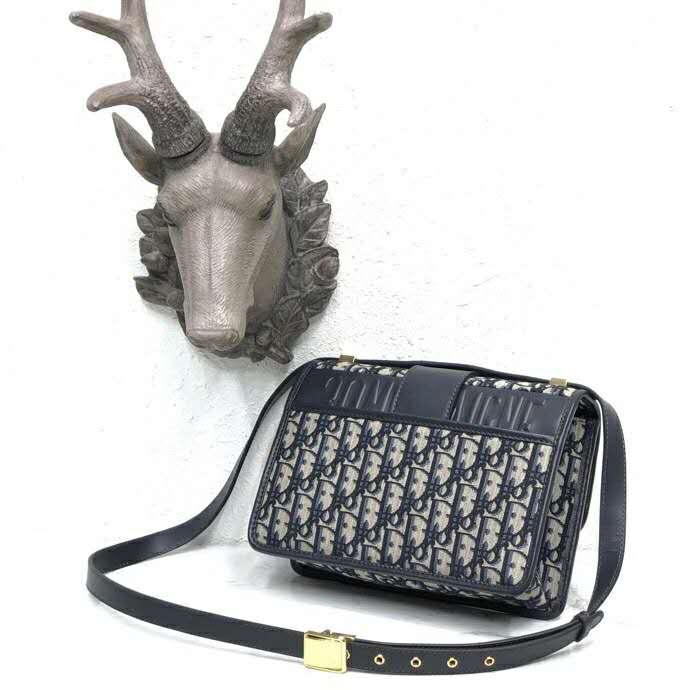 Dior Women 30 Montaigne Bag Blue Dior Oblique Jacquard