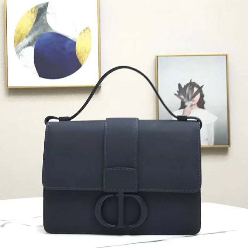 Dior Women 30 Montaigne Bag in Ultramatte Grained Calfskin-Navy