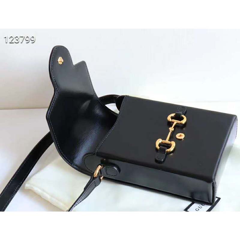G*u*i gg unisex G*u*i horsebit 1955 mini bag black leather