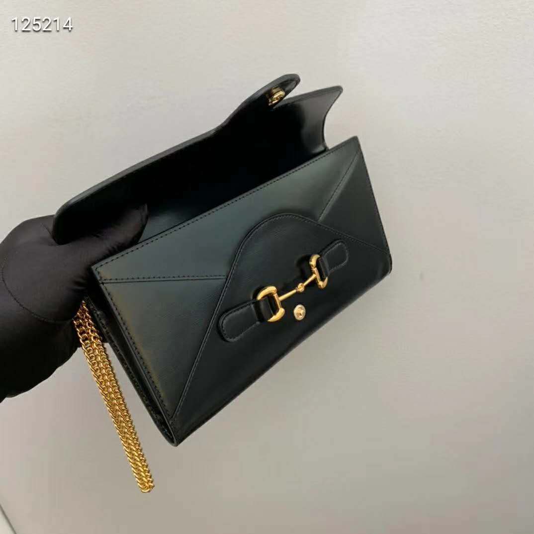 G*u*i gg unisex G*u*i horsebit 1955 wallet with chain-black