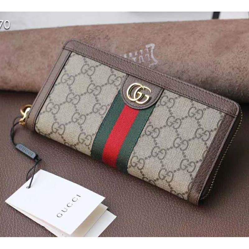 G*u*i gg unisex ophidia gg zip around wallet supreme canvas