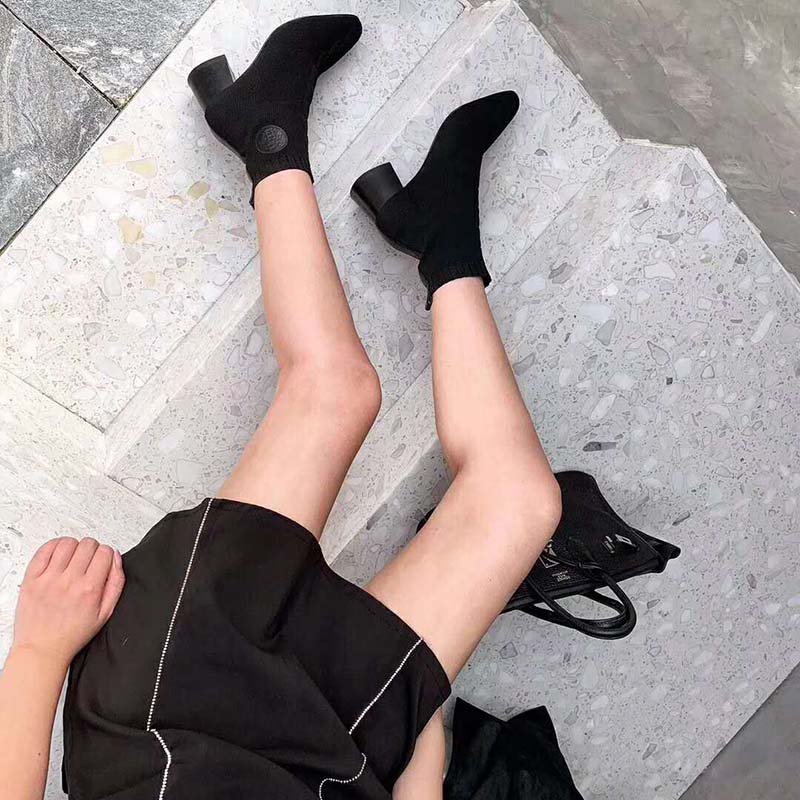 Hermes Women Volver 60 Ankle Boot Black Leather 2.4″ Heel
