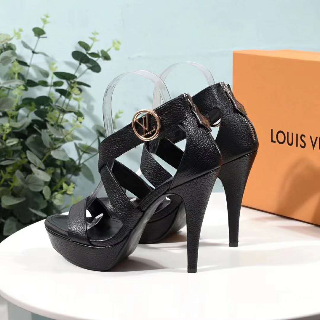 Louis Vuitton LV Women Horizon Platform Sandal Black Grained Calf