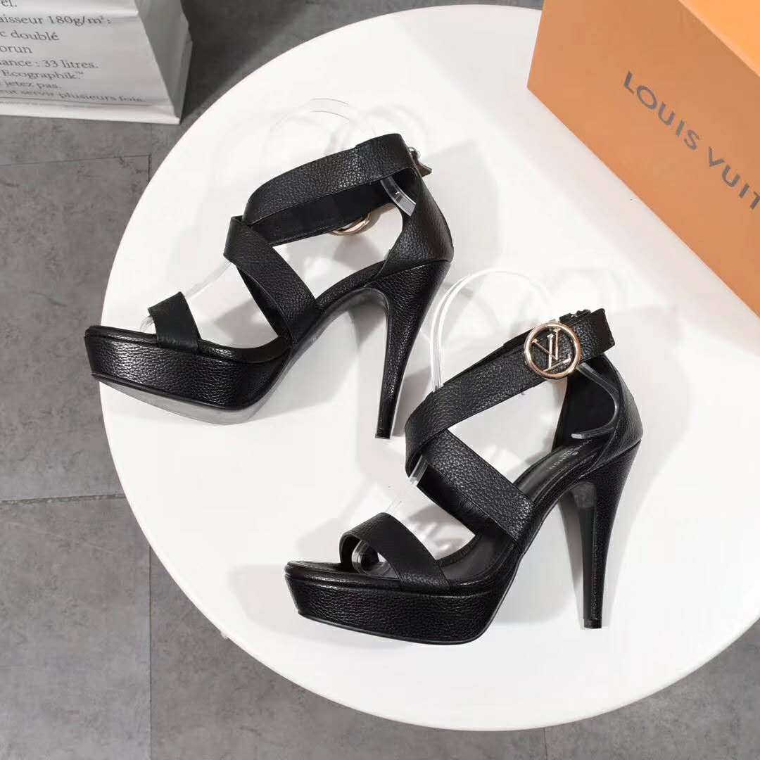 Louis Vuitton LV Women Horizon Platform Sandal Black Grained Calf