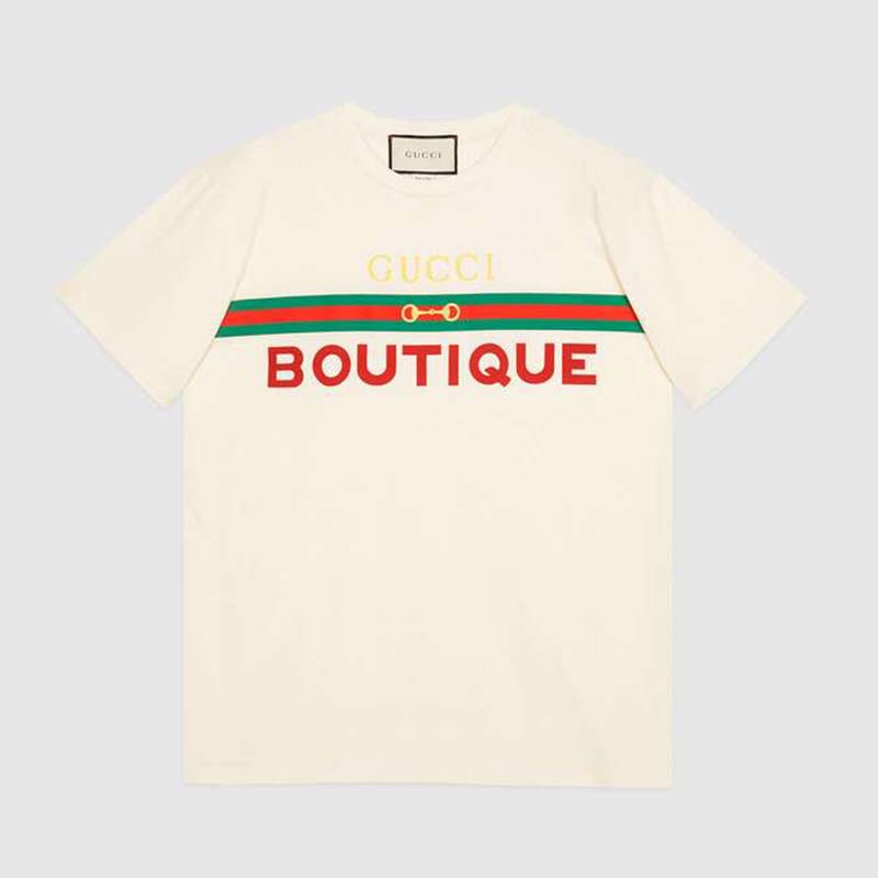G*u*i men G*u*i boutique print t-shirt off-white cotton jersey