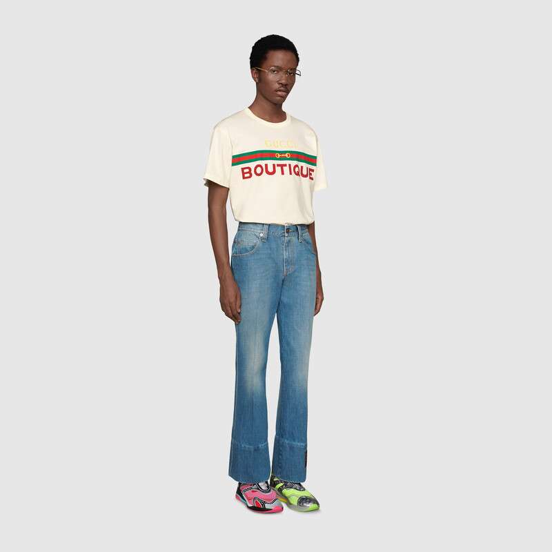 G*u*i men G*u*i boutique print t-shirt off-white cotton jersey