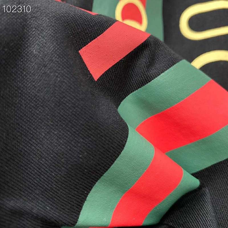 G*u*i men’s G*u*i boutique print oversize t-shirt black cotton jersey