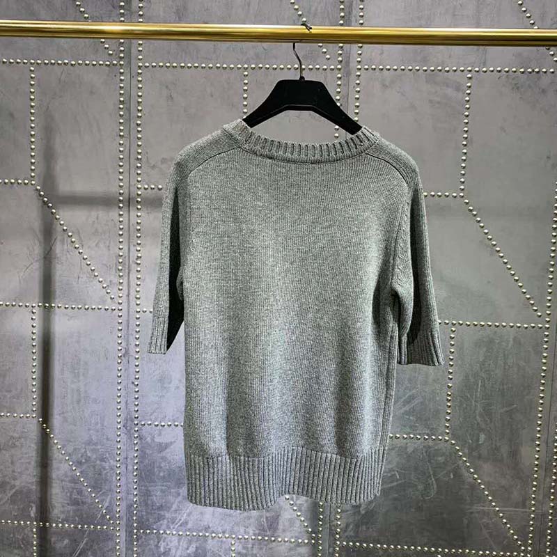 G*u*i women cashmere top with horsebit crewneck gold-toned metal
