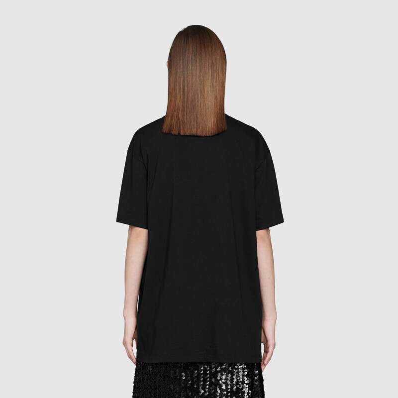 G*u*i women G*u*i boutique print oversize t-shirt black cotton jersey