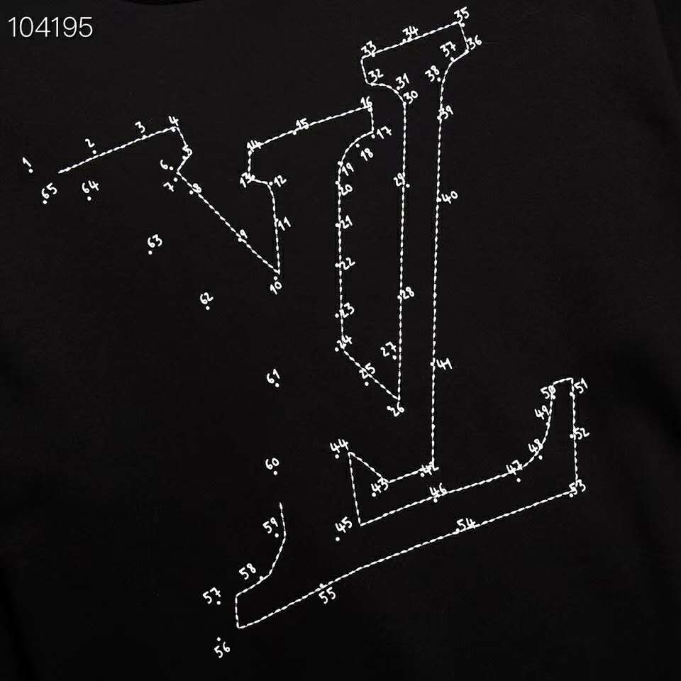Louis Vuitton LV Men LV Stitch Print Embroidered Sweatshirt Regular Fit