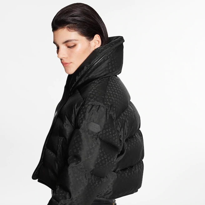 Louis Vuitton LV Women Down Jacket Silky Nylon Satin Louis Vuitton Patch