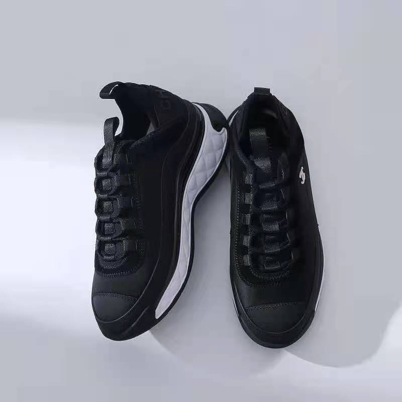 Chanel Women Sneakers in Velvet Calfskin & Mixed Fibers 1 cm Heel-Black