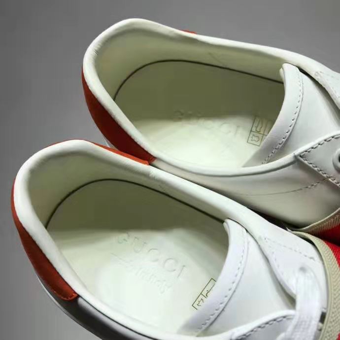 G*u*i gg unisex ace sneaker with elastic web interlocking g white leather