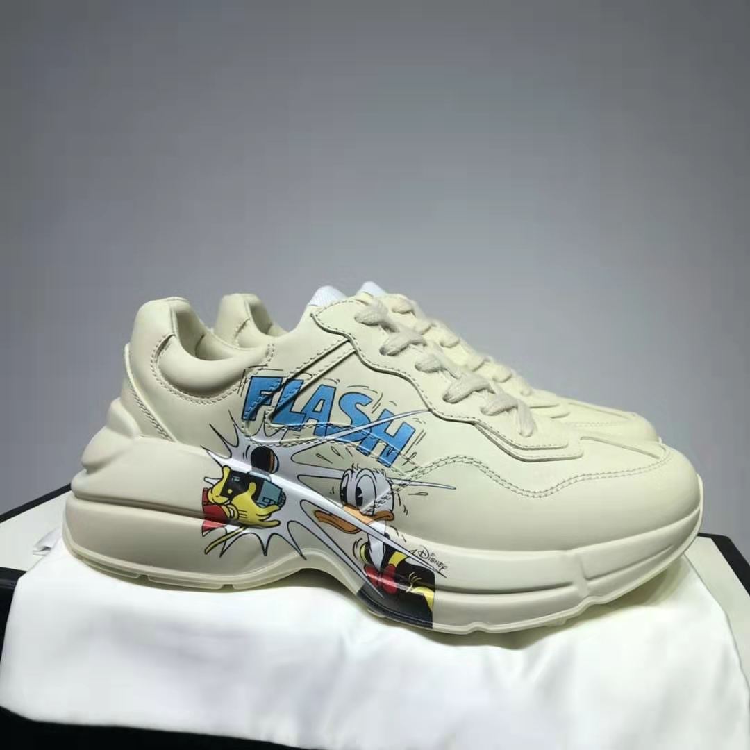 G*u*i gg unisex disney x G*u*i donald duck rhyton sneaker ivory leather