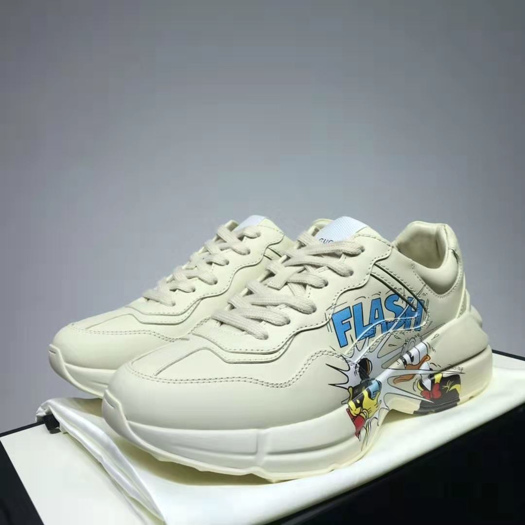 G*u*i gg unisex disney x G*u*i donald duck rhyton sneaker ivory leather
