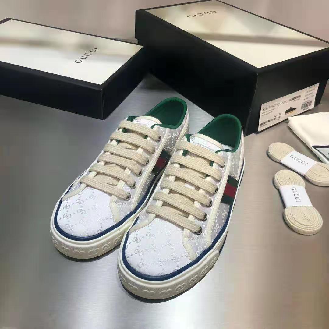 G*u*i gg unisex G*u*i tennis 1977 sneaker white mini gg jacquard fabric