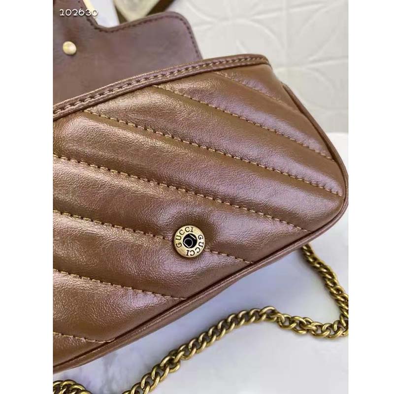 G*u*i gg women gg marmont matelassé super mini bag-brown