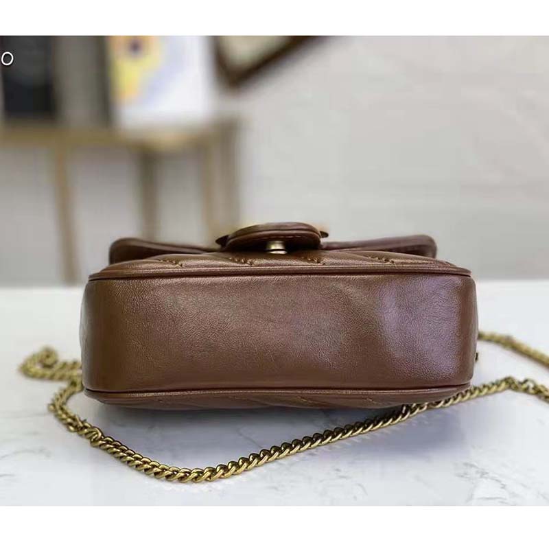 G*u*i gg women gg marmont matelassé super mini bag-brown