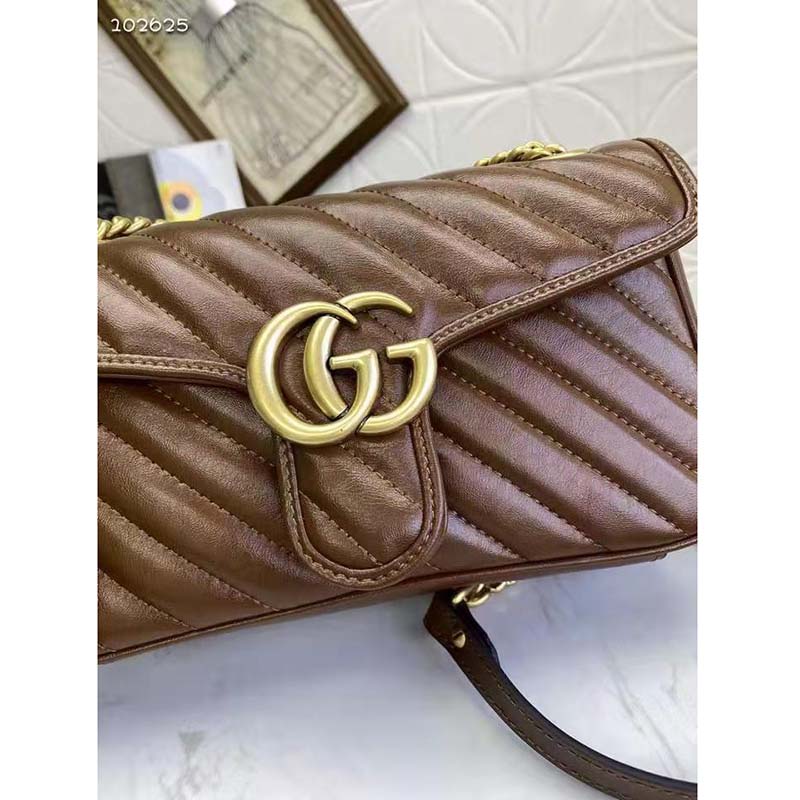 G*u*i gg women gg marmont small matelassé shoulder bag-brown