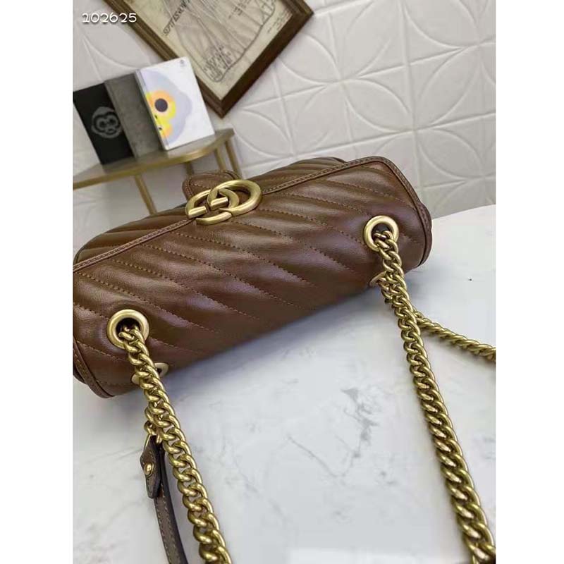 G*u*i gg women gg marmont small matelassé shoulder bag-brown