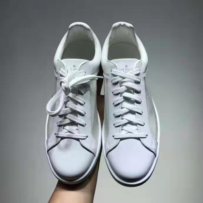 Louis Vuitton LV Unisex Luxembourg Sneaker Mix of Materials Monogram Flower-White