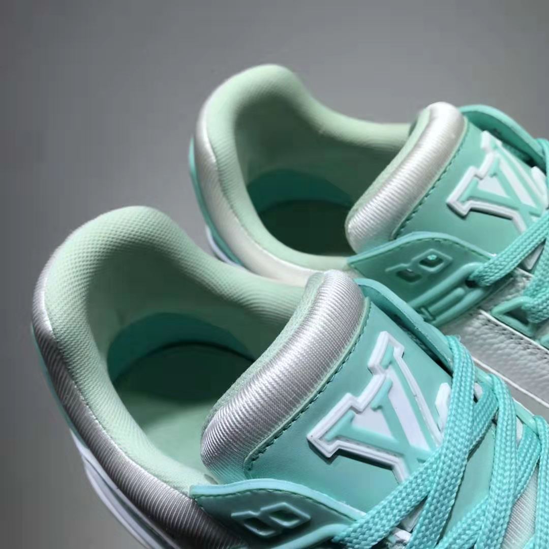 Louis Vuitton LV Men LV Trainer Sneaker Monogram-Embossed Calf Leather-Green