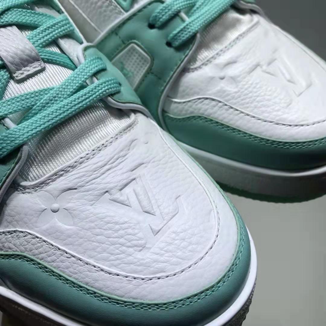 Louis Vuitton LV Men LV Trainer Sneaker Monogram-Embossed Calf Leather-Green