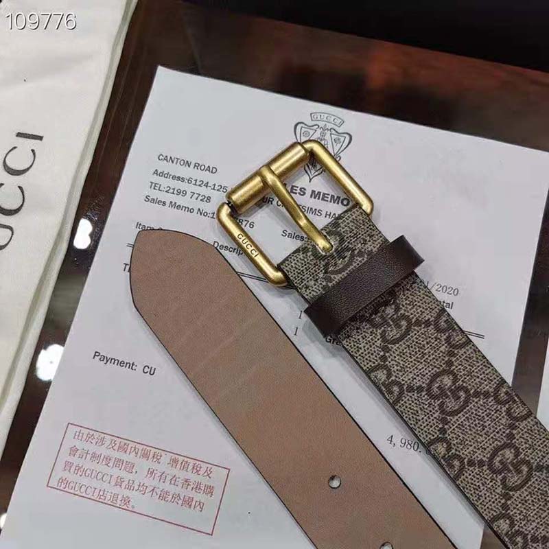 G*u*i unisex gg supreme belt with kingsnake print 4 cm width supreme canvas