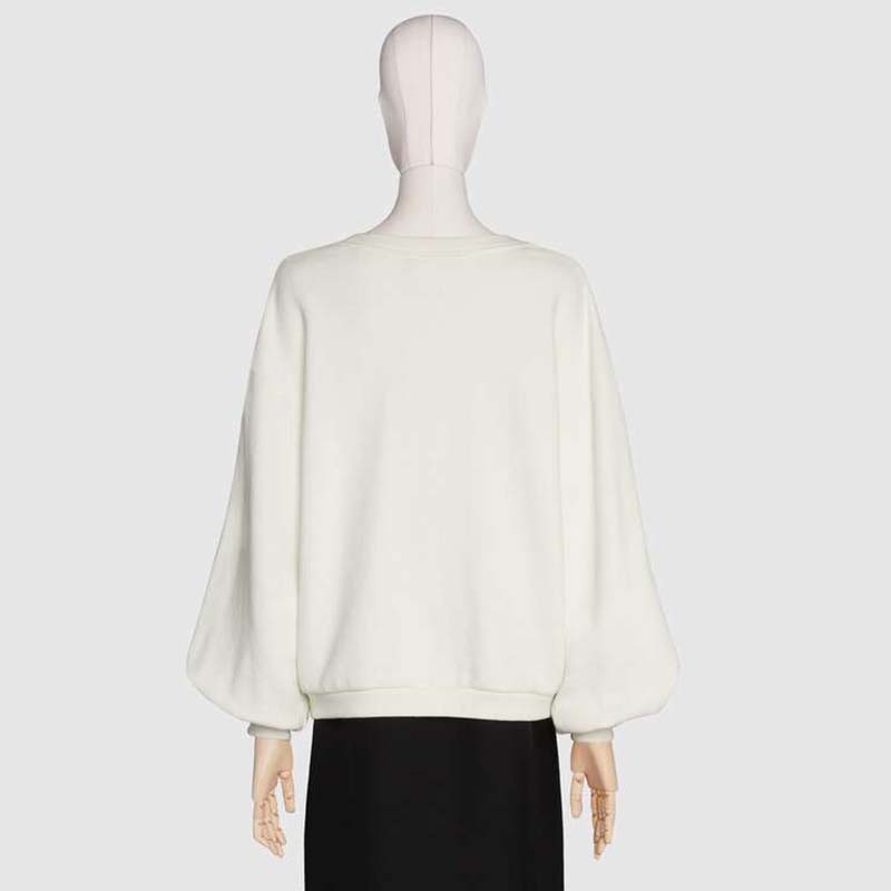 G*u*i men beverly hills cherry print sweatshirt cotton jersey crewneck puff sleeves-white