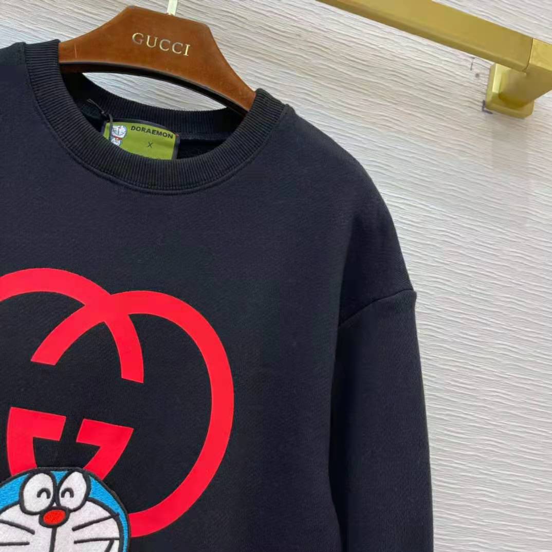 G*u*i men doraemon x G*u*i cotton sweatshirt crewneck oversized fit-black