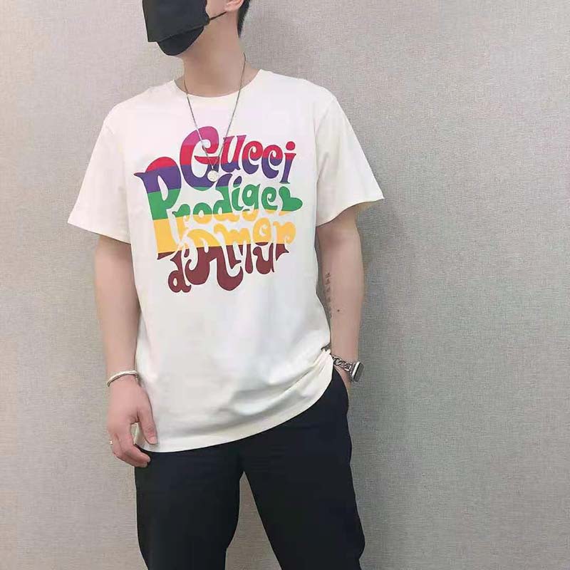 G*u*i men G*u*i prodige d’amour print t-shirt cotton crewneck oversize fit