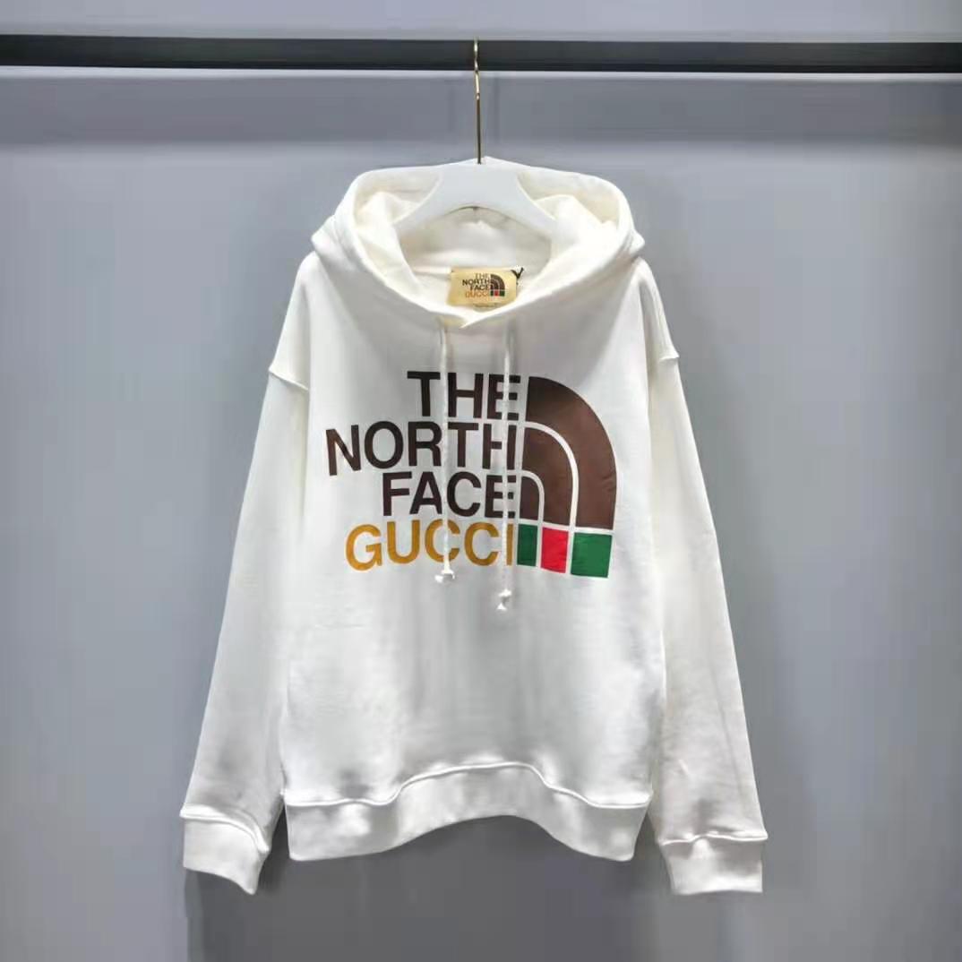 G*u*i men the north face x G*u*i cotton sweatshirt crewneck long sleeves-white