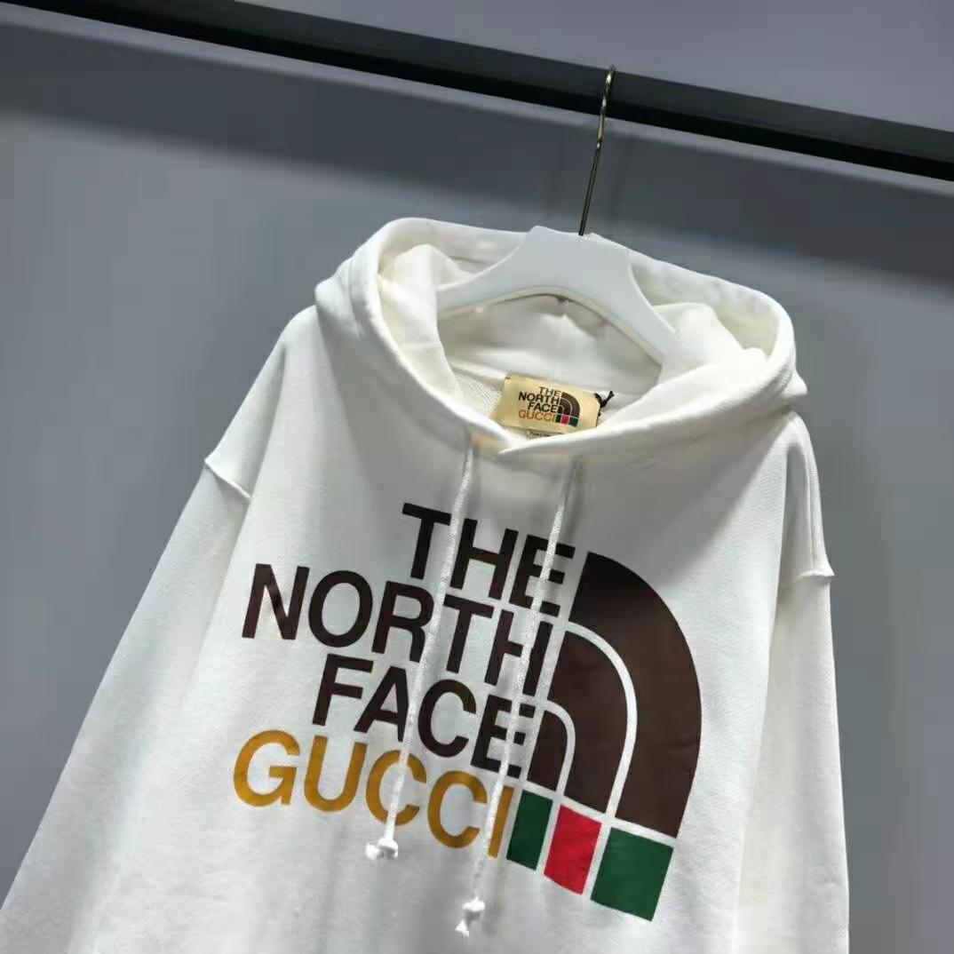G*u*i men the north face x G*u*i cotton sweatshirt crewneck long sleeves-white