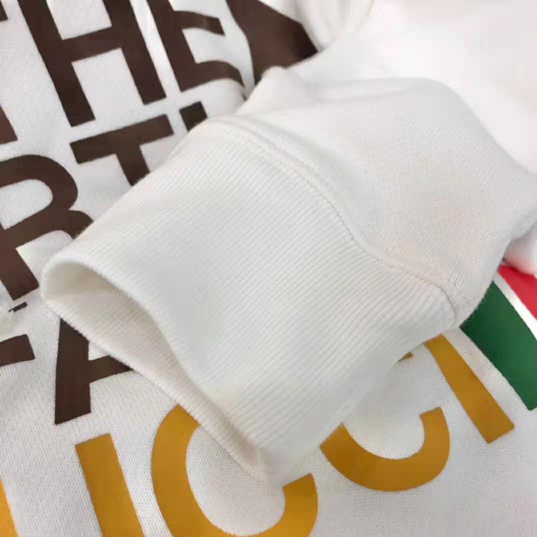 G*u*i men the north face x G*u*i cotton sweatshirt crewneck long sleeves-white
