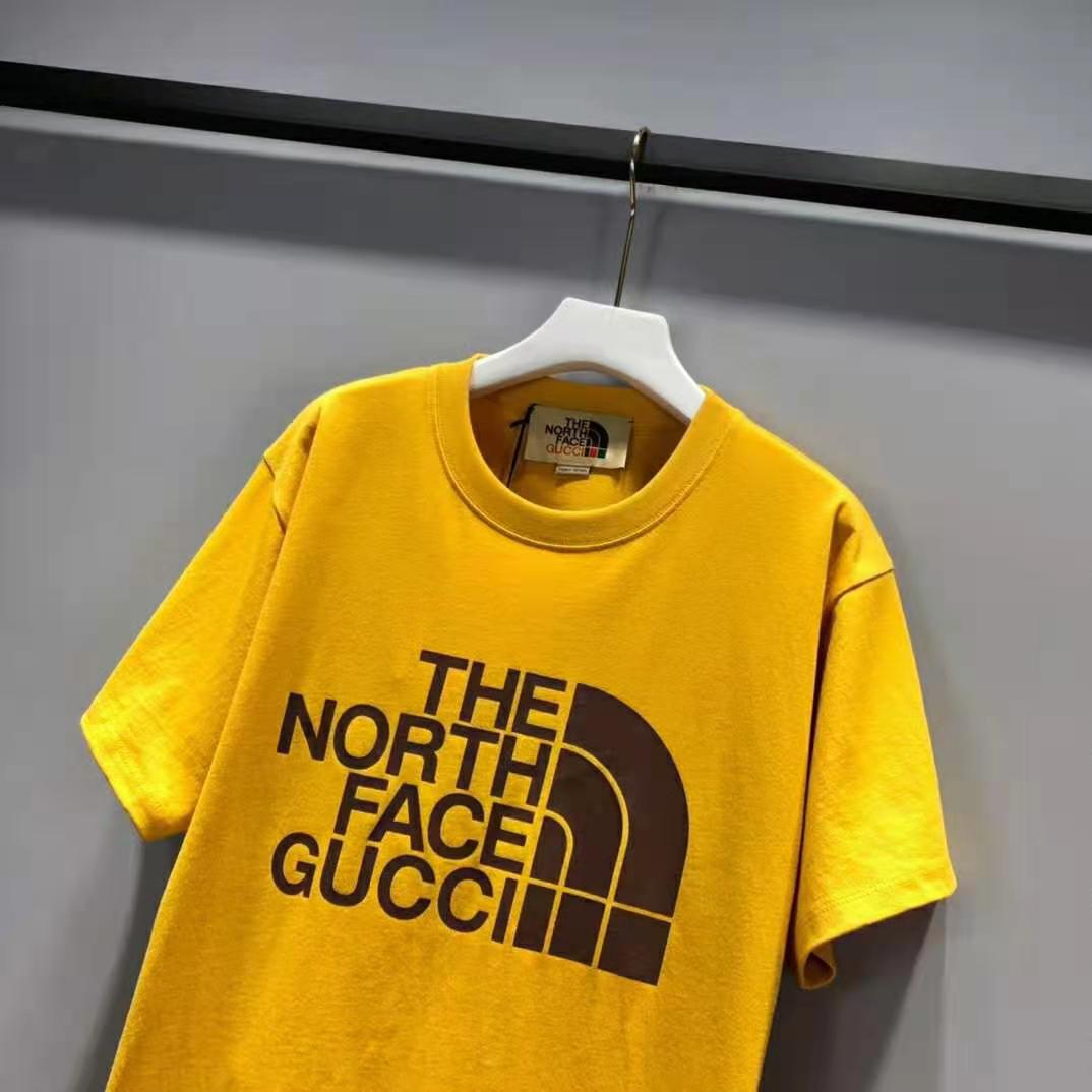 G*u*i men the north face x G*u*i oversize t-shirt cotton jersey crewneck-yellow