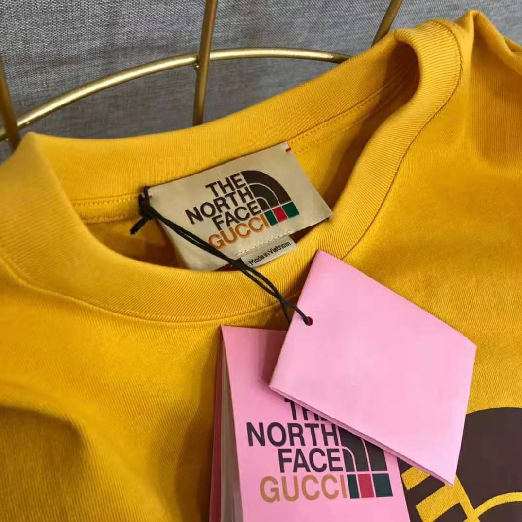 G*u*i men the north face x G*u*i oversize t-shirt cotton jersey crewneck-yellow