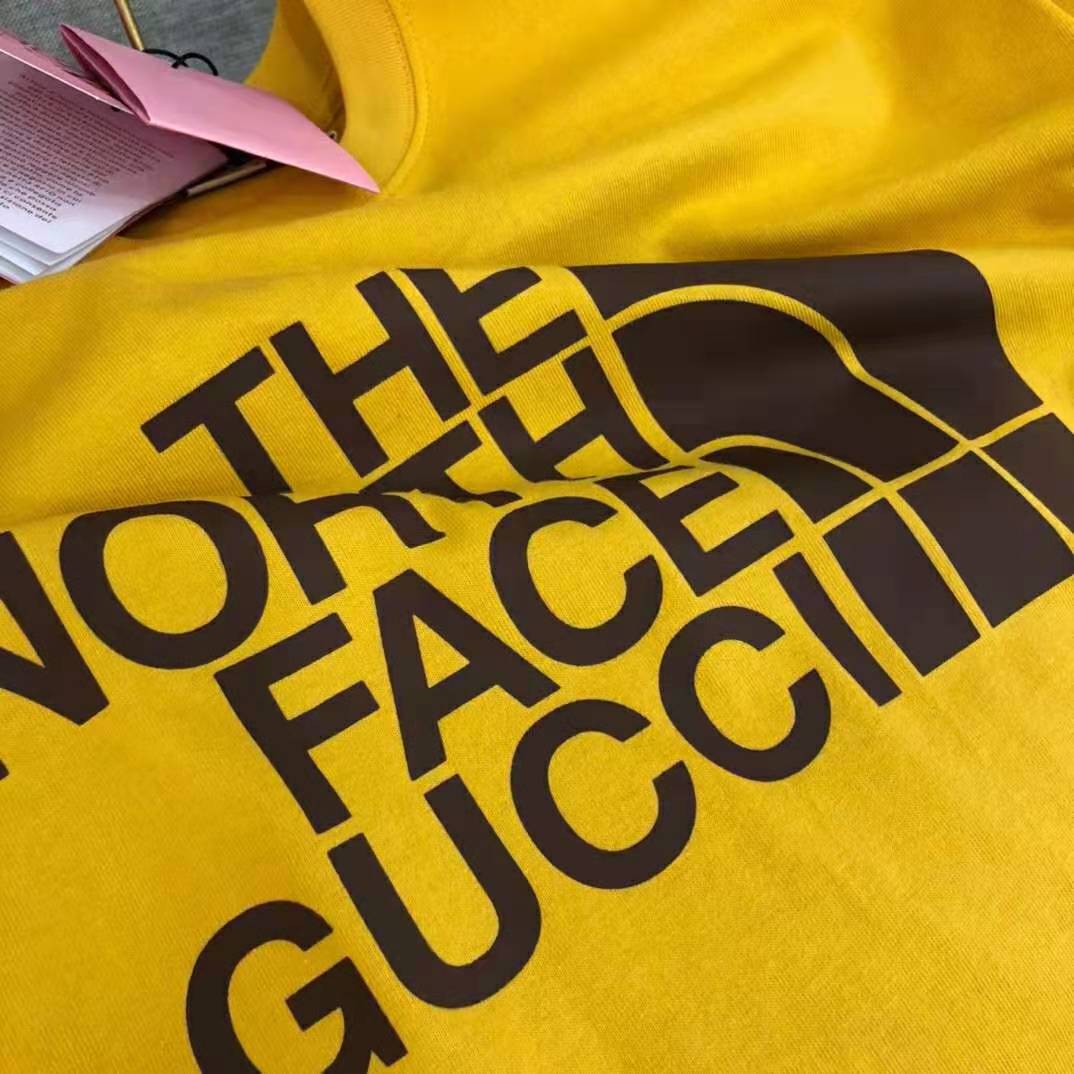 G*u*i men the north face x G*u*i oversize t-shirt cotton jersey crewneck-yellow