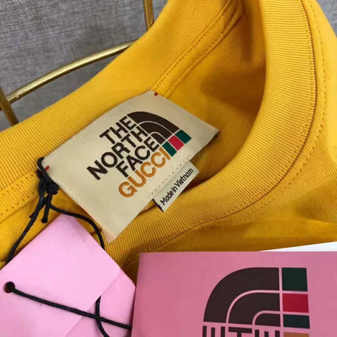 G*u*i men the north face x G*u*i oversize t-shirt cotton jersey crewneck-yellow