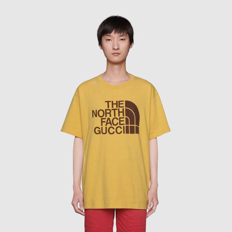 G*u*i men the north face x G*u*i oversize t-shirt cotton jersey crewneck-yellow