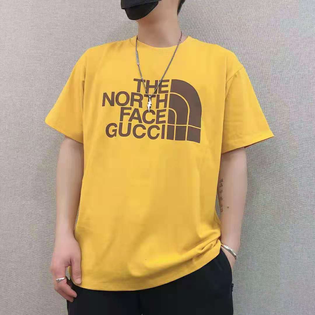 G*u*i men the north face x G*u*i oversize t-shirt cotton jersey crewneck-yellow