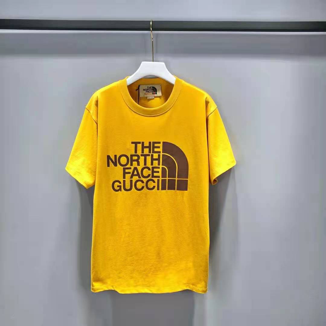 G*u*i men the north face x G*u*i oversize t-shirt cotton jersey crewneck-yellow