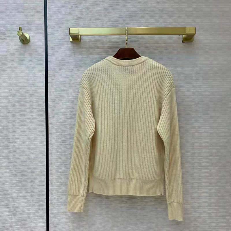 G*u*i women disney x G*u*i donald duck cotton wool sweater crewneck-white