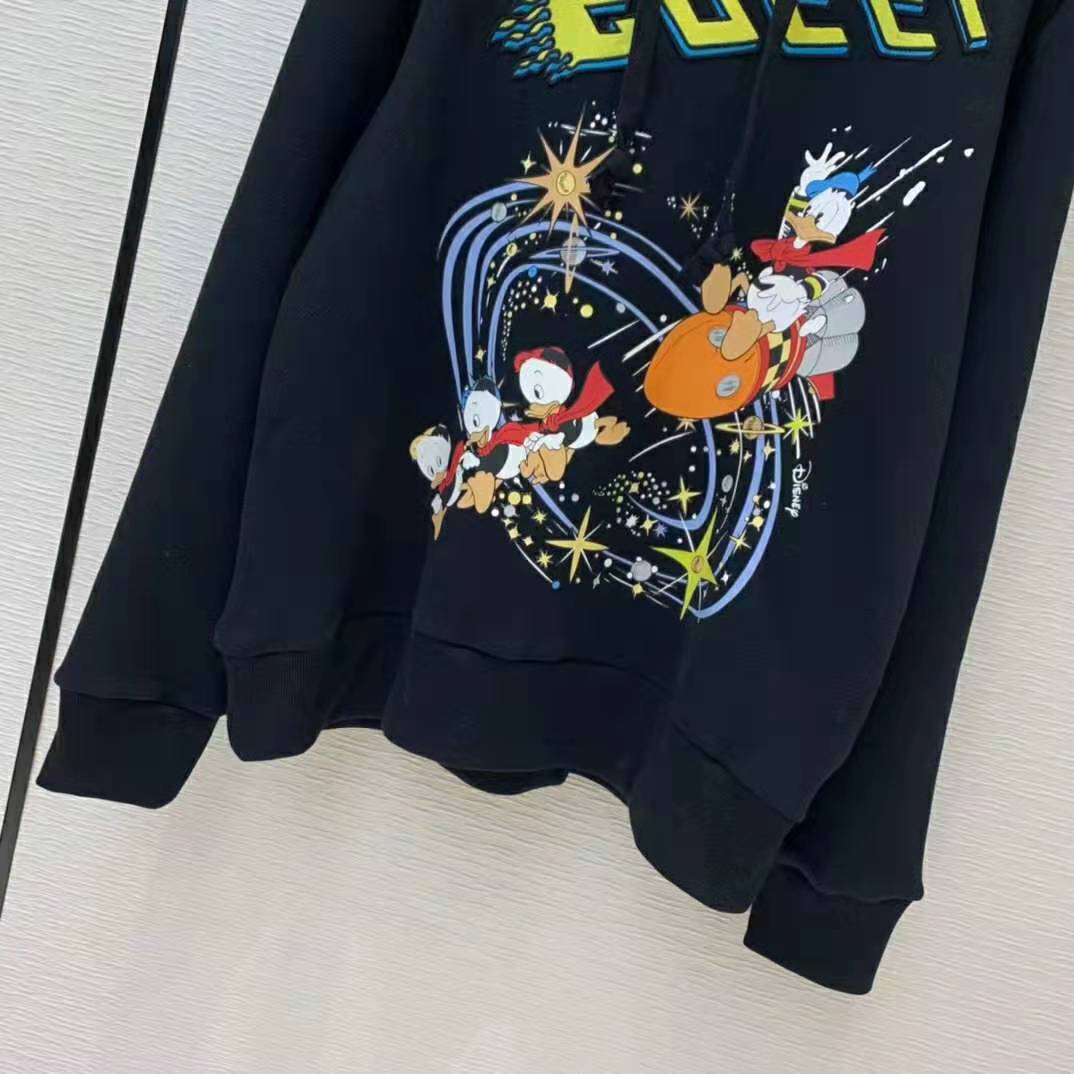 G*u*i men disney x G*u*i donald duck hooded sweatshirt fixed hood oversize fit cotton