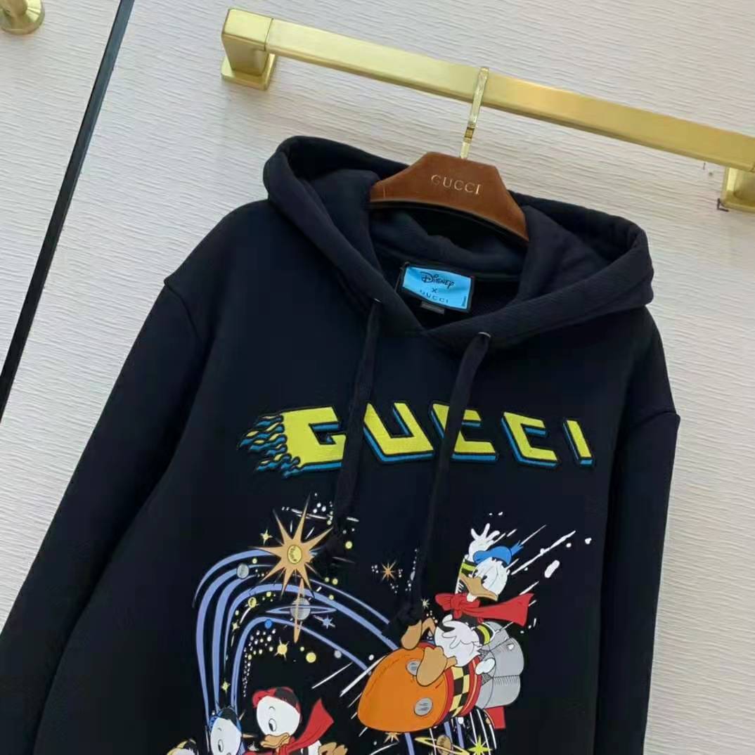 G*u*i men disney x G*u*i donald duck hooded sweatshirt fixed hood oversize fit cotton