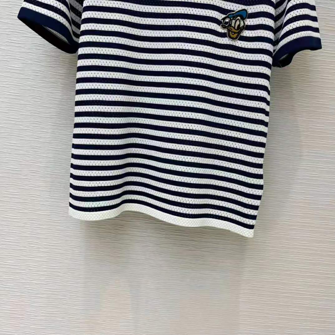 G*u*i women disney x G*u*i donald duck striped t-shirt cotton jersey crewneck short sleeves